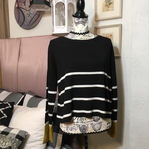 Poof Apparel long sleeve striped crop sweater